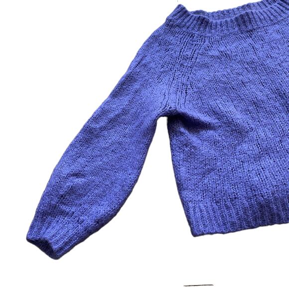 Zara Sweater Boat Neck Purple Lilac Balloon Sleeve S - Picture 4 of 7